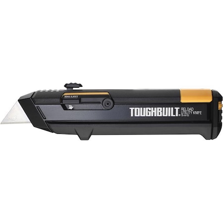 Toughbuilt ToughBuilt 6.5 in. Retractable Reloading Utility Knife Black 1 pc TB-H4S2-03-6BES